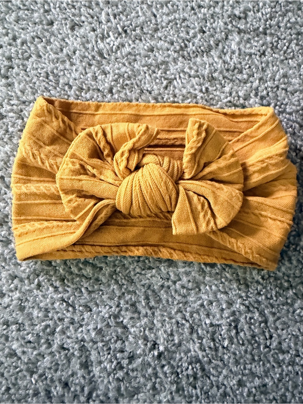 Knot Front Ribbed Headband - Mustard Yellow